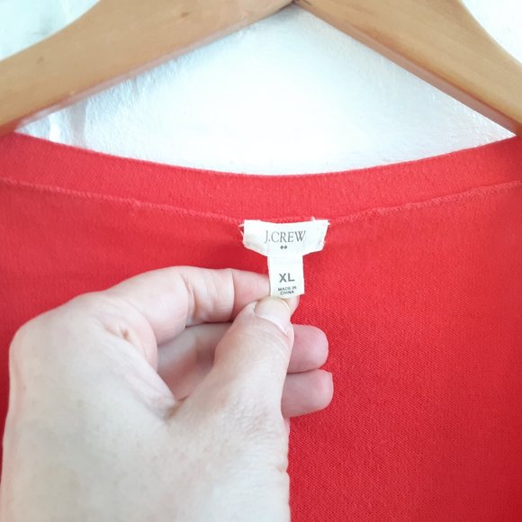J. CREW ORANGE V NECK 100% COTTON CARDIGAN SIZE XL - Picture 3 of 5